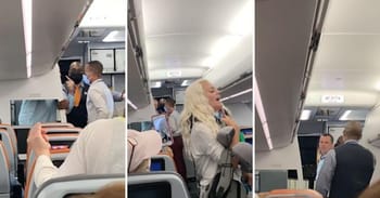 Shameful Video Shows Rude Couple Shouting And Swearing At JetBlue Staff After Being Kicked Off Plane In Mask Row