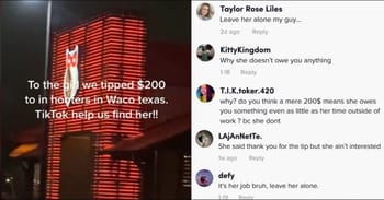 Man Makes An Attempt To Track Down Hooters Waitress He Tipped $200 On TikTok But It Backfires Badly