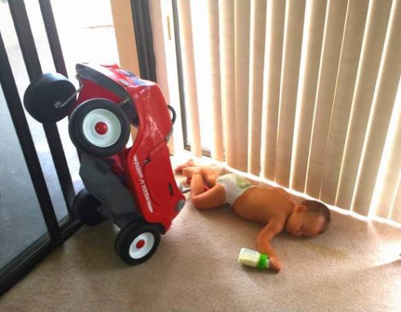 My son was driving his car around the house drinking, I found him like this