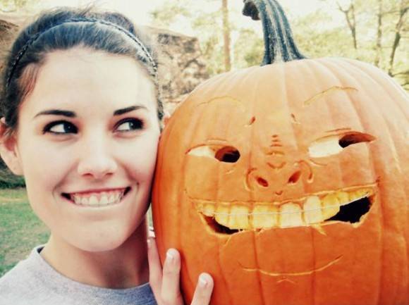 The pumpkin I carved last year. Twins right?