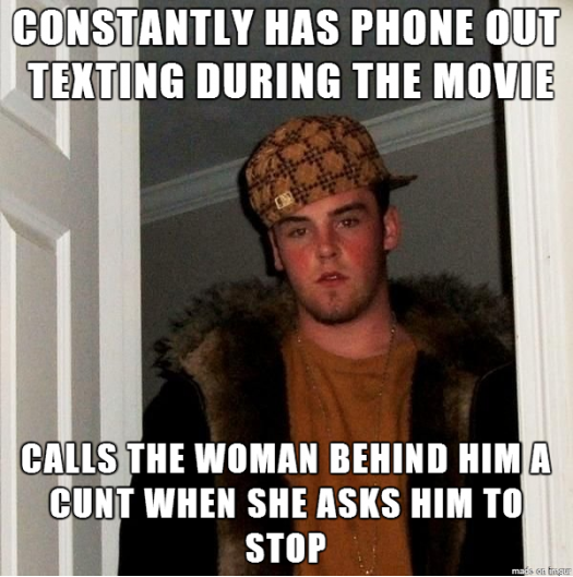 Got in a fight with this guy at the movies because of this