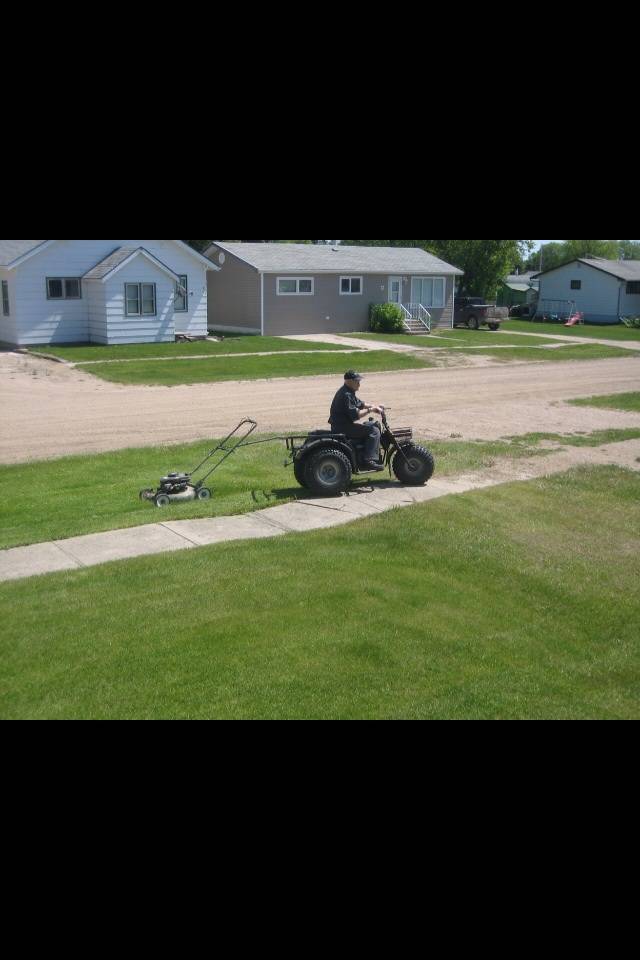 How my 95yo grandpa cuts his grass