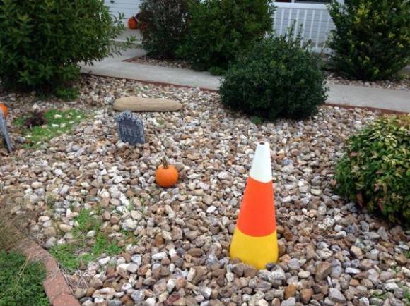My 8 y/o sister’s awesome idea for a Halloween decoration: The Candy Cone.