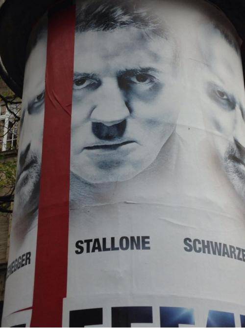 This movie poster makes Stallone look like Hitler