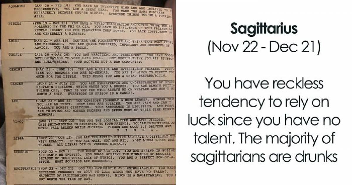 Someone Created Brutally Honest Horoscope In 1979 And The Predictions Are Absolutely Savage