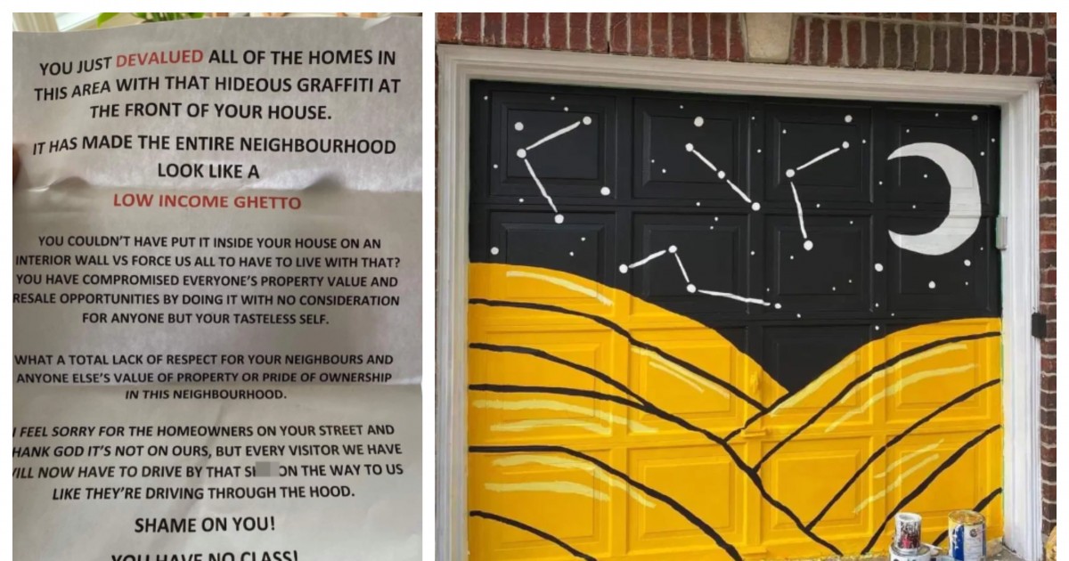 Woman accused of 'devaluing' other homes and turning the road into ‘low-income ghetto’ after she painted her garage door yellow