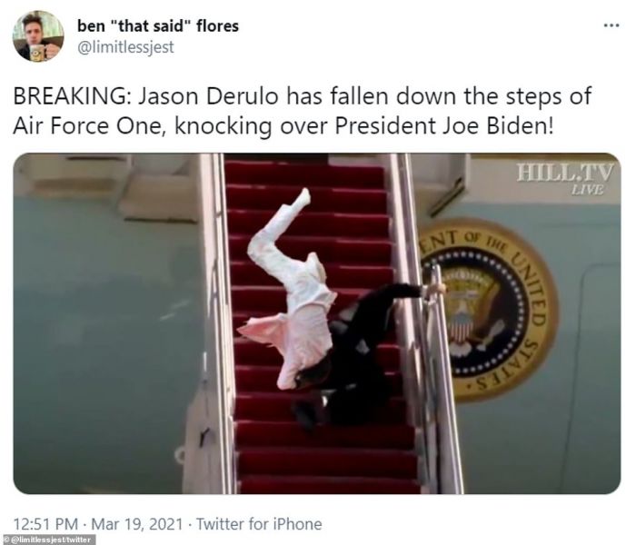 Joe Biden Falls Up The Stairs Of Air Force One Three Times | ThatViralFeed