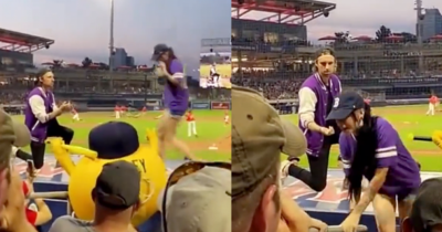Man's Marriage Proposal Goes Terribly Wrong As Woman Runs Away From Partner In Front of Packed Baseball Stadium