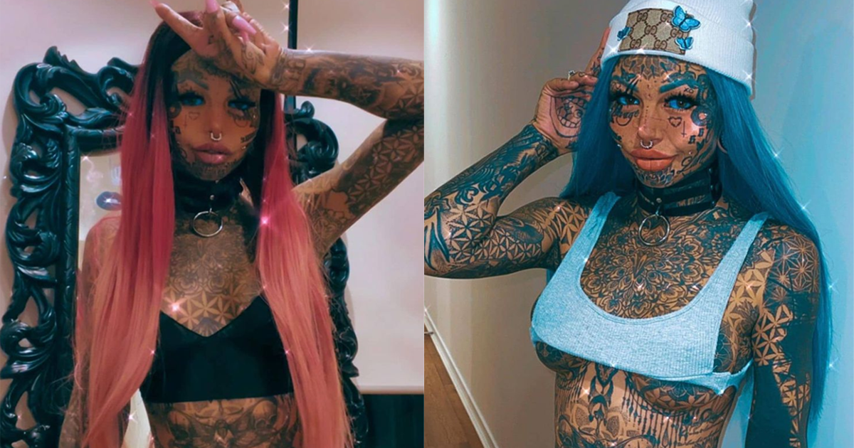 Model Is Called ‘ugly’ After Covering 98% Of Her Body With Tattoos