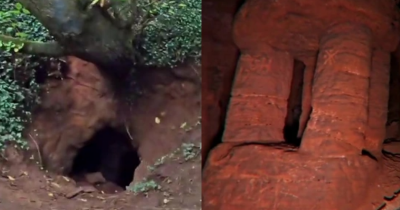 YouTube Explorer Shocked After Finding 'Creepy Knight's Templar' Ritual Cave While Searching Underneath A Tree