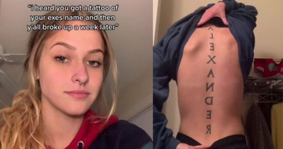 Girl Gets Giant Tattoo Of Boyfriend's Name On Her Back. He Breaks Up A Week Later.