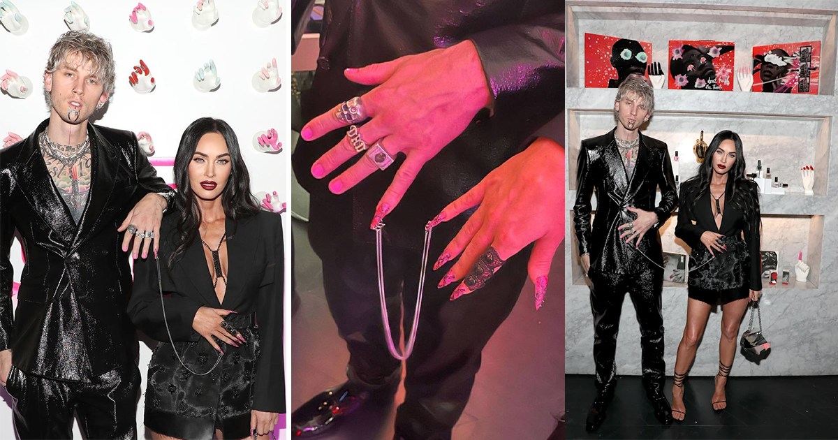 Megan Fox And Machine Gun Kelley Linked Their Nails Together To Walk Red Carpet