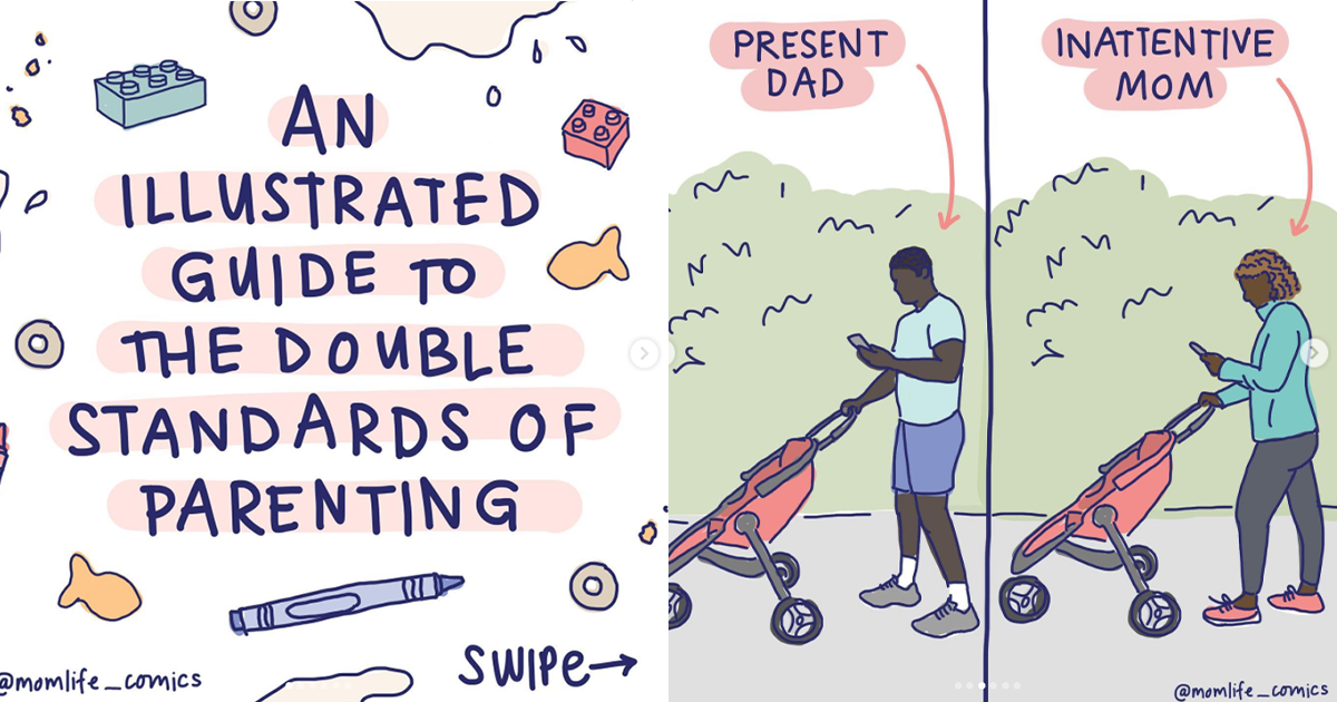 This Mom Shows How Society Treats Moms And Dads Differently