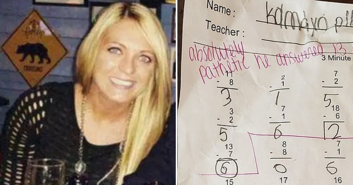 Teacher Writes “Absolutely Pathetic” And “Sad” On The Math Test Of A 7-year-old