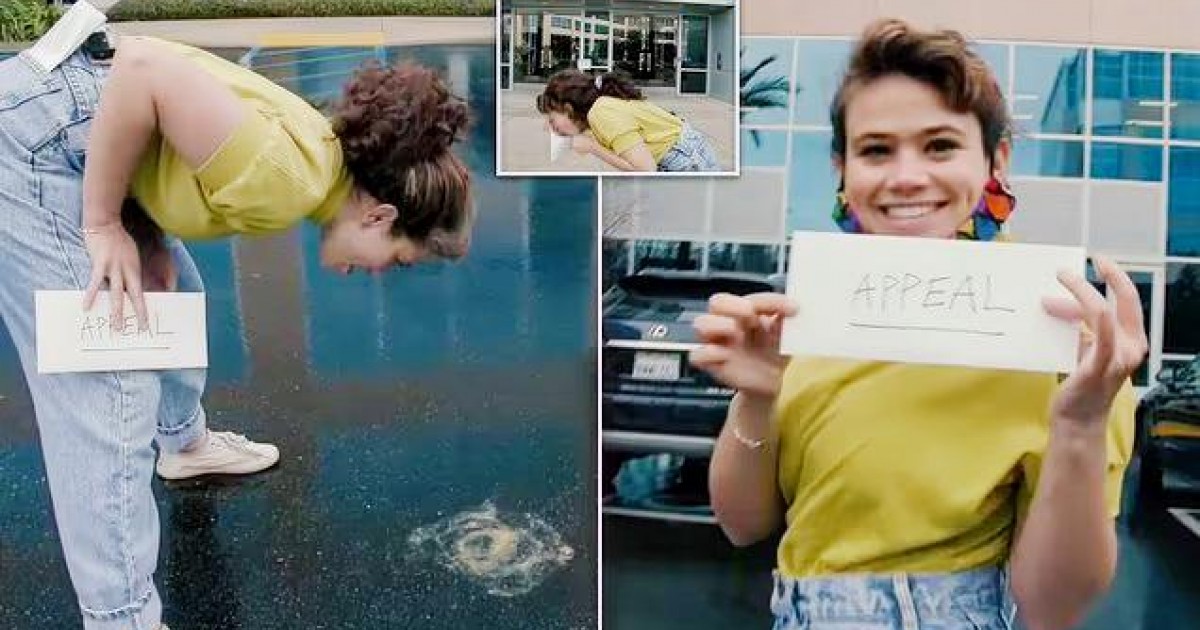 Woman Vomits Outside Her Health Insurance Company As They Refuse To Treat Her Persistent Vomiting Ailment