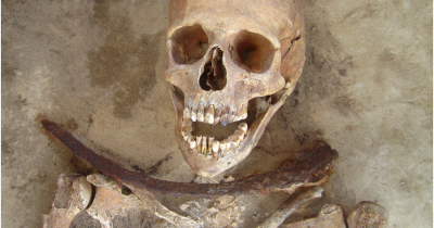 Remains Of A Vampire Discovered With A Sickle Pinned Around Throat