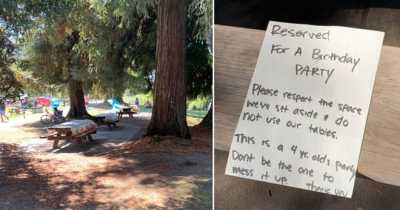 Parents Face Backlash Over Their Entitled Note To Reserve Park Benches For Kid's Birthday Party