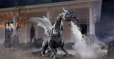 Home Depot Is Selling A Giant Dragon That Breathes Fog That You Can Put In Your Yard For Halloween