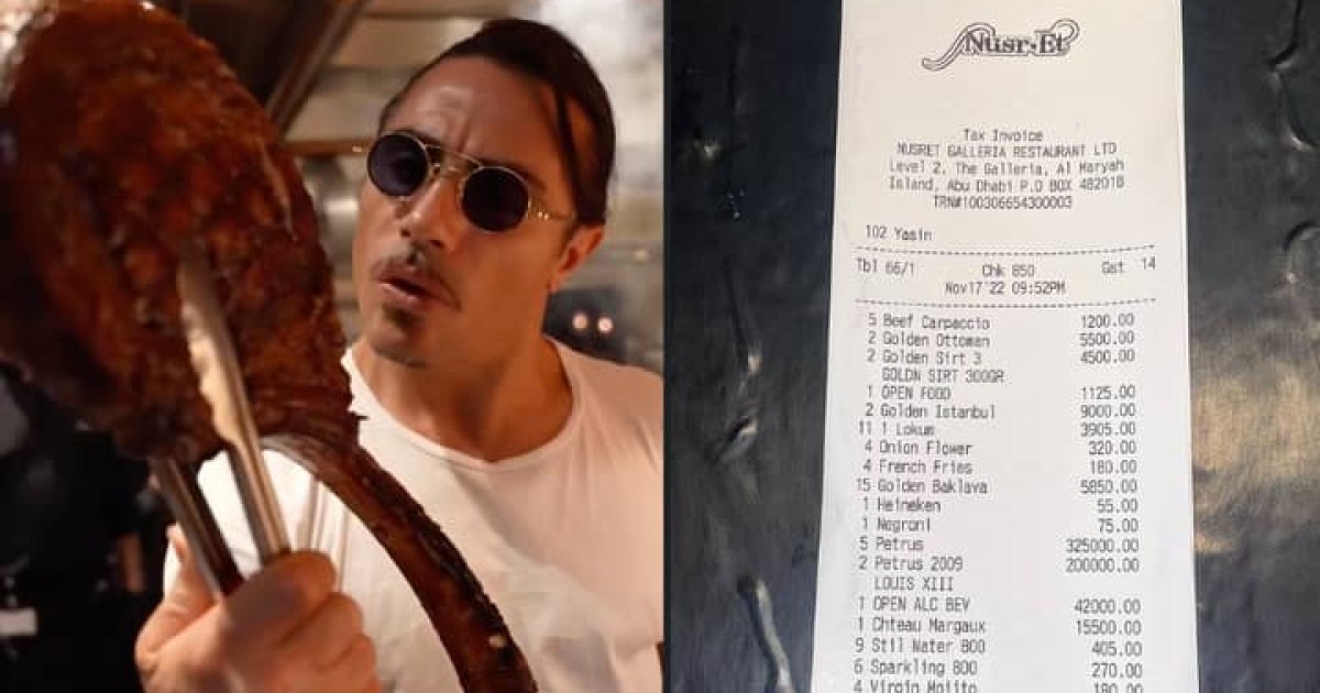 Salt Bae Shares $168,000 Bill From His Restaurant Leaving People Completely Blown Away
