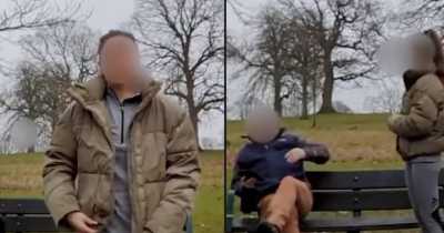 Influencer Filming Livestream In Park Asks Man To Move Off Bench But He Refuses