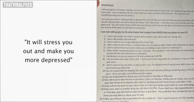 Teenager Shares Unhinged List of Rules Stepmom Gave Him