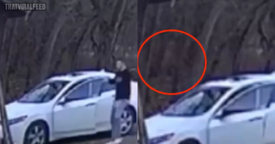 Chilling Footage Shows 'Ghost' Appear Behind Man On Security Camera