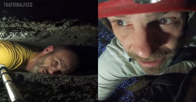 People With Claustrophobia Are Struggling To Watch Video Of Caver Getting Stuck In An Extremely Tight Cave