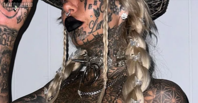 Model Amber Luke Flaunts 600 Tattoos In Saucy Cowgirl Costume And Makes Fans YEE-HAW
