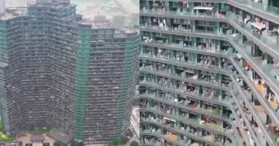 Inside 'Dystopian' Mega Apartment Block Where 20,000 Residents Rarely Need To Step Outside